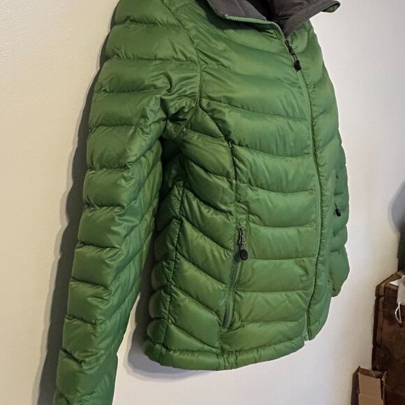 LL Bean Puffy Ski Jacket Green, Nylon Shell & Lining Zip Pockets Size Reg XS - Picture 8 of 16